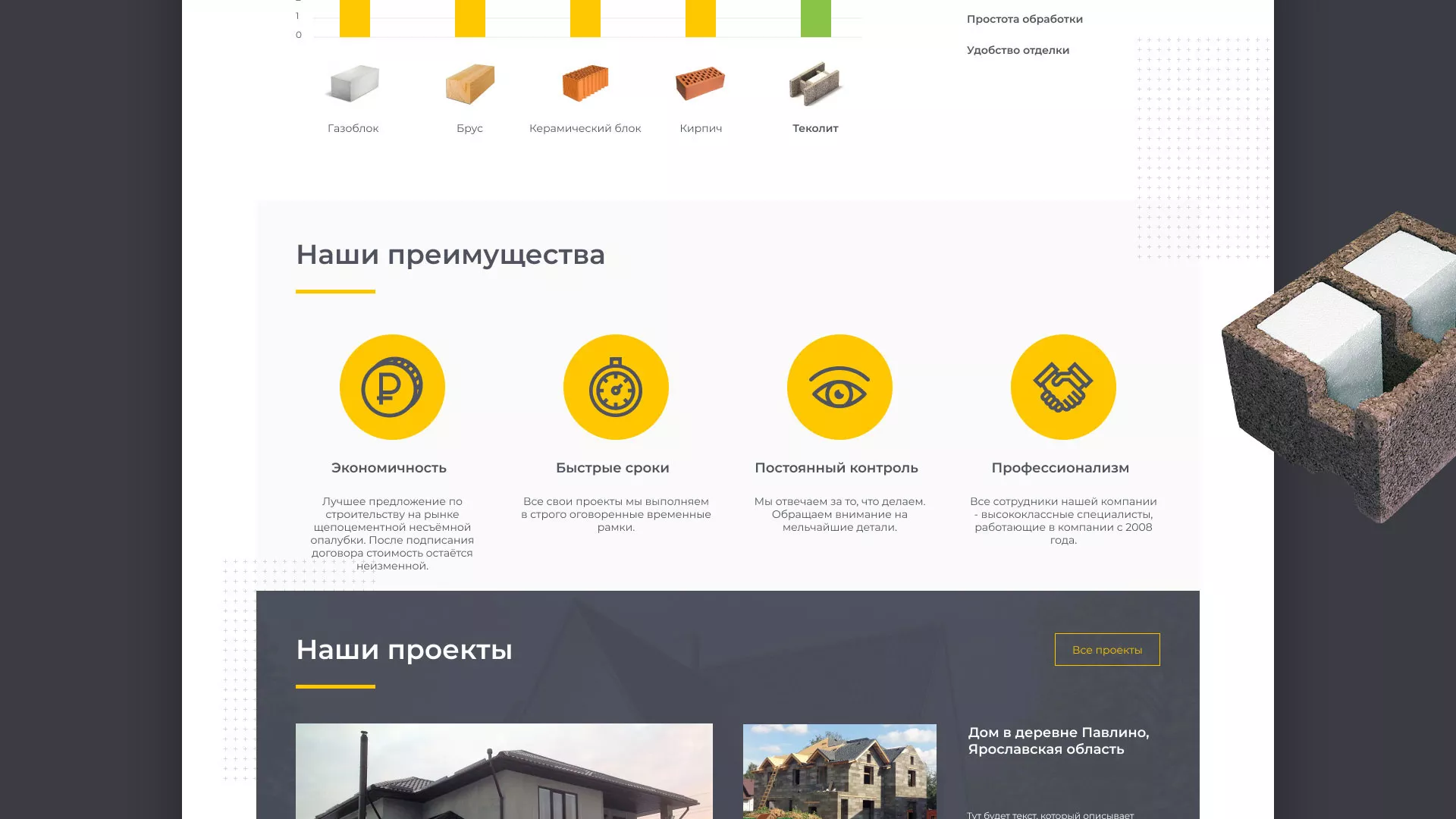 Создание сайта для строительной компании «ЭКОДОМ» в Салавате
